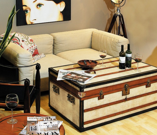 Vintage trunk shop coffee table