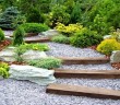 Garden Walkway with Wooden Blocks