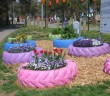 Used Tires Upcycled Planters