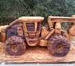 Wood Art Bulldozer Sculpture