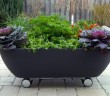 Old Bathtub Planter on Wheels