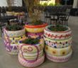 reused tires planters