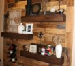 pallet wall shelf and art