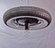 reused tire chandelier