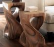 wood carved side tables