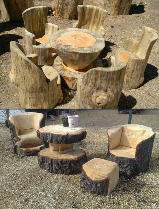 handmade wood log rustic furniture ideas (1)