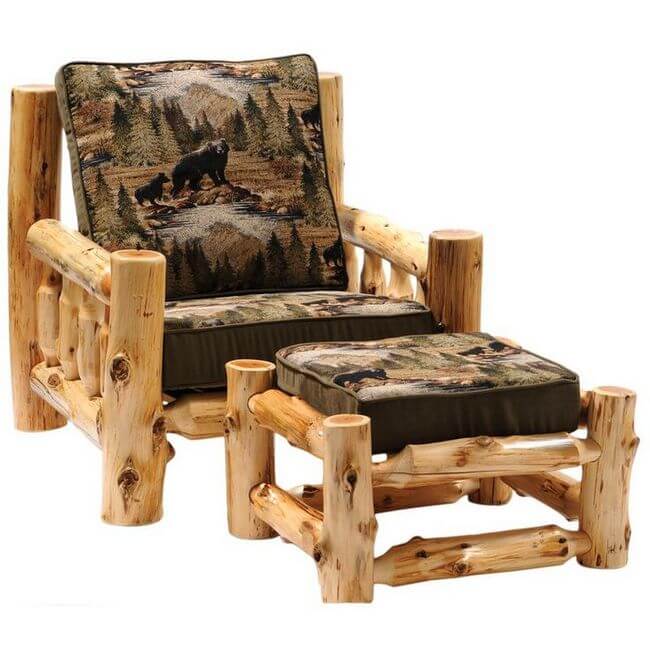 handmade wood log rustic furniture ideas (17)