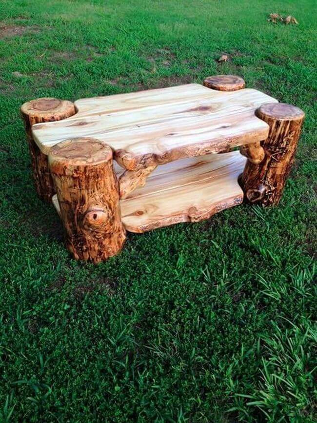 handmade wood log rustic furniture ideas (21)