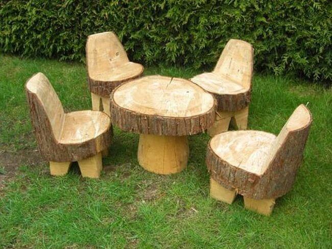 handmade wood log rustic furniture ideas (23)