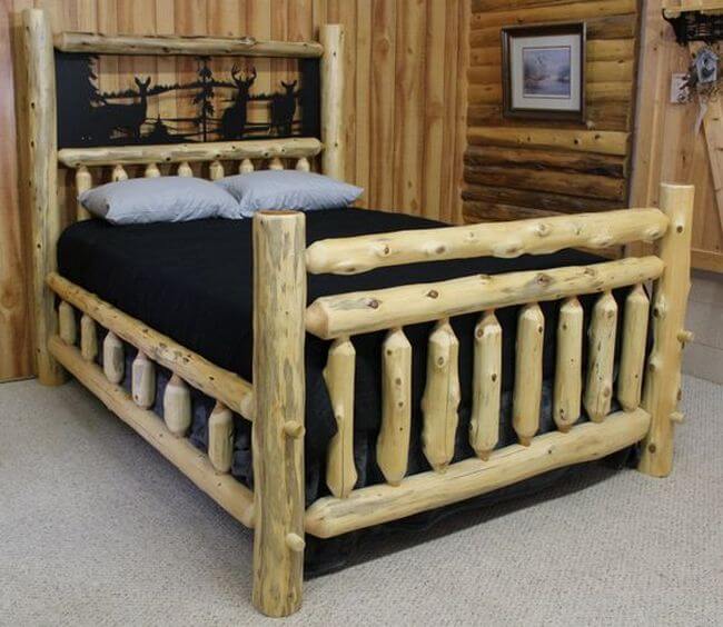 handmade wood log rustic furniture ideas (27)