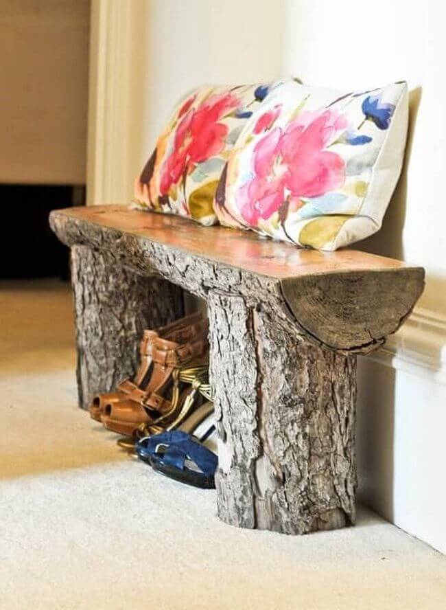 handmade wood log rustic furniture ideas (30)