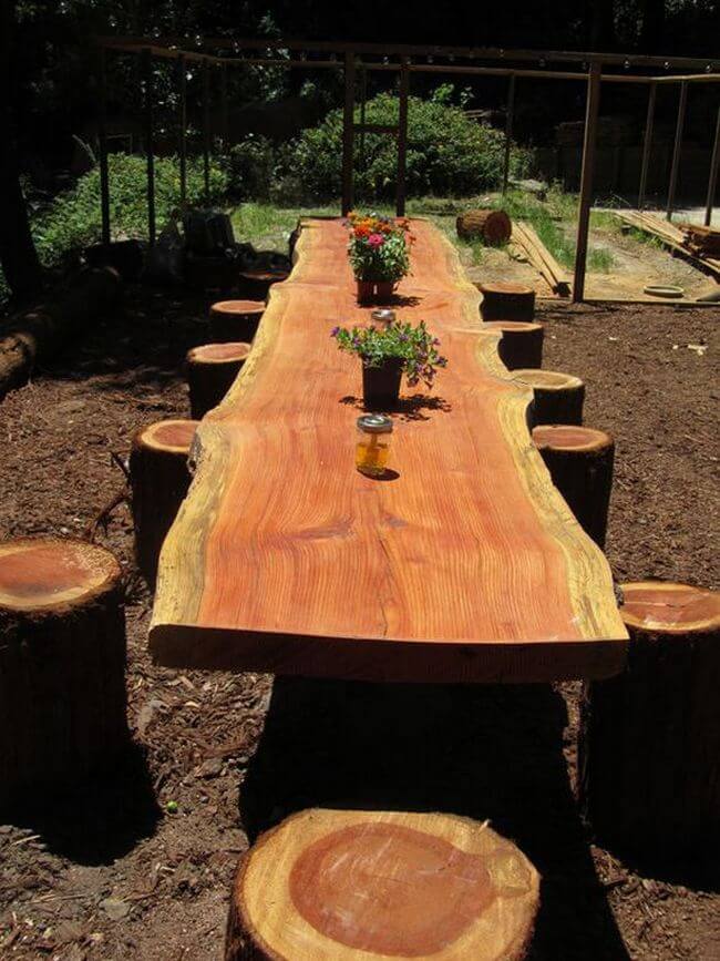 handmade wood log rustic furniture ideas (32)