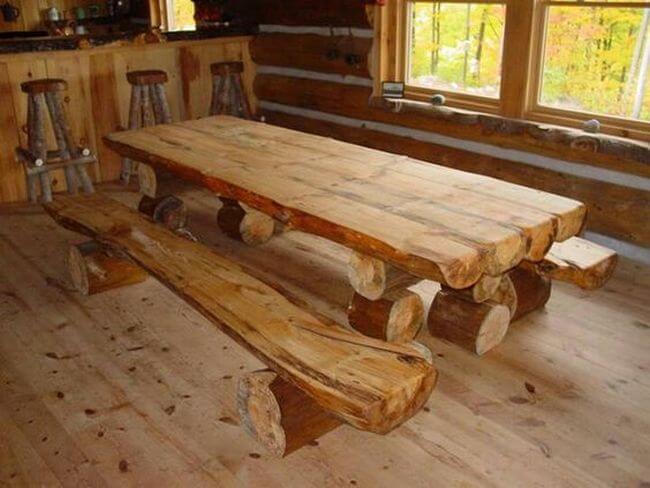 handmade wood log rustic furniture ideas (4)